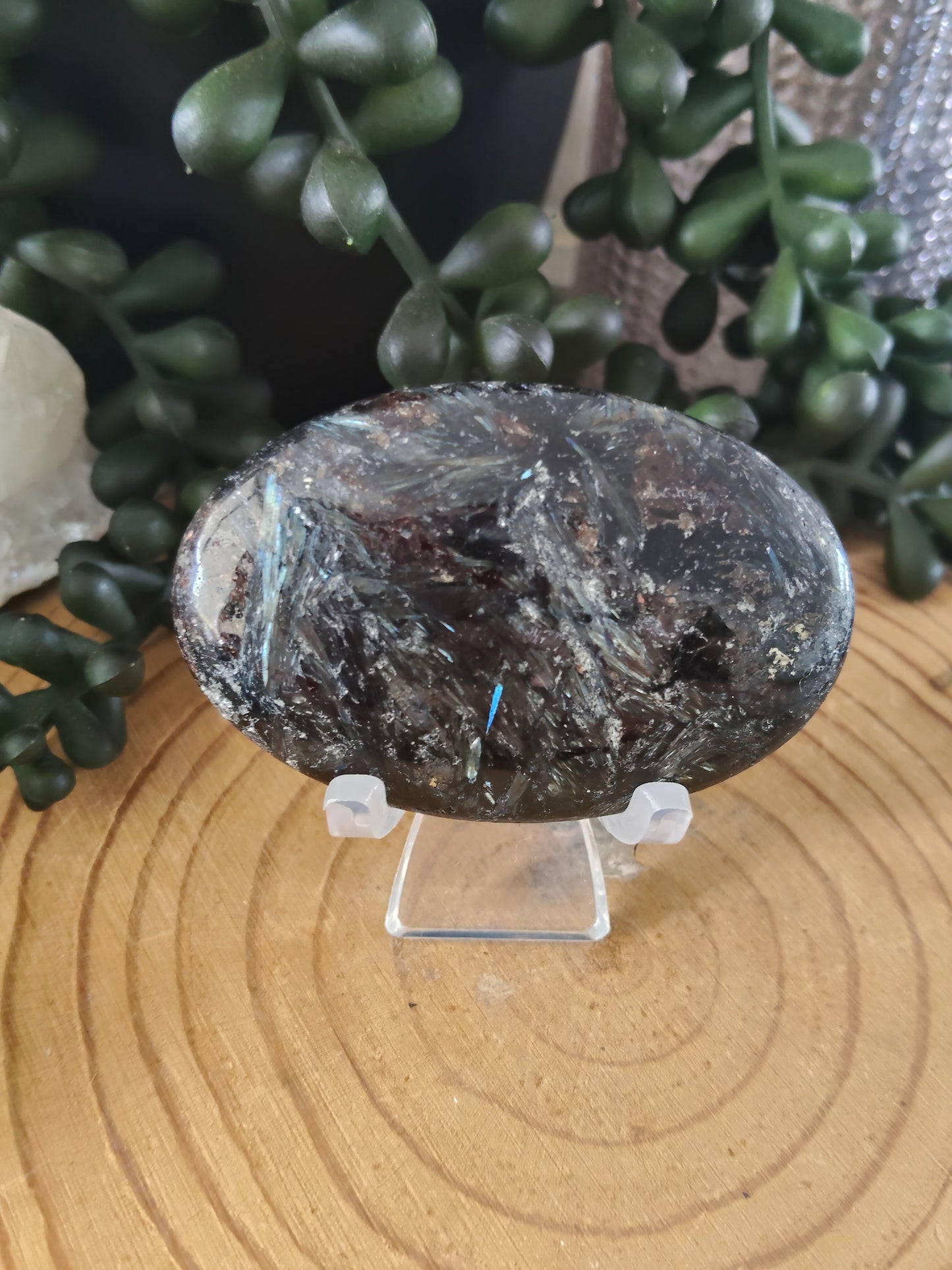 Arfvedsonite and Garnet Palmstones