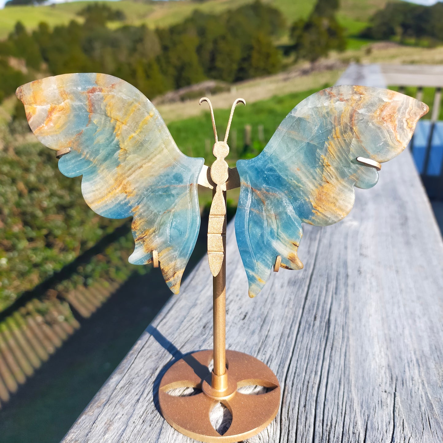 Blue Aquatine Calcite Butterfly Wings
