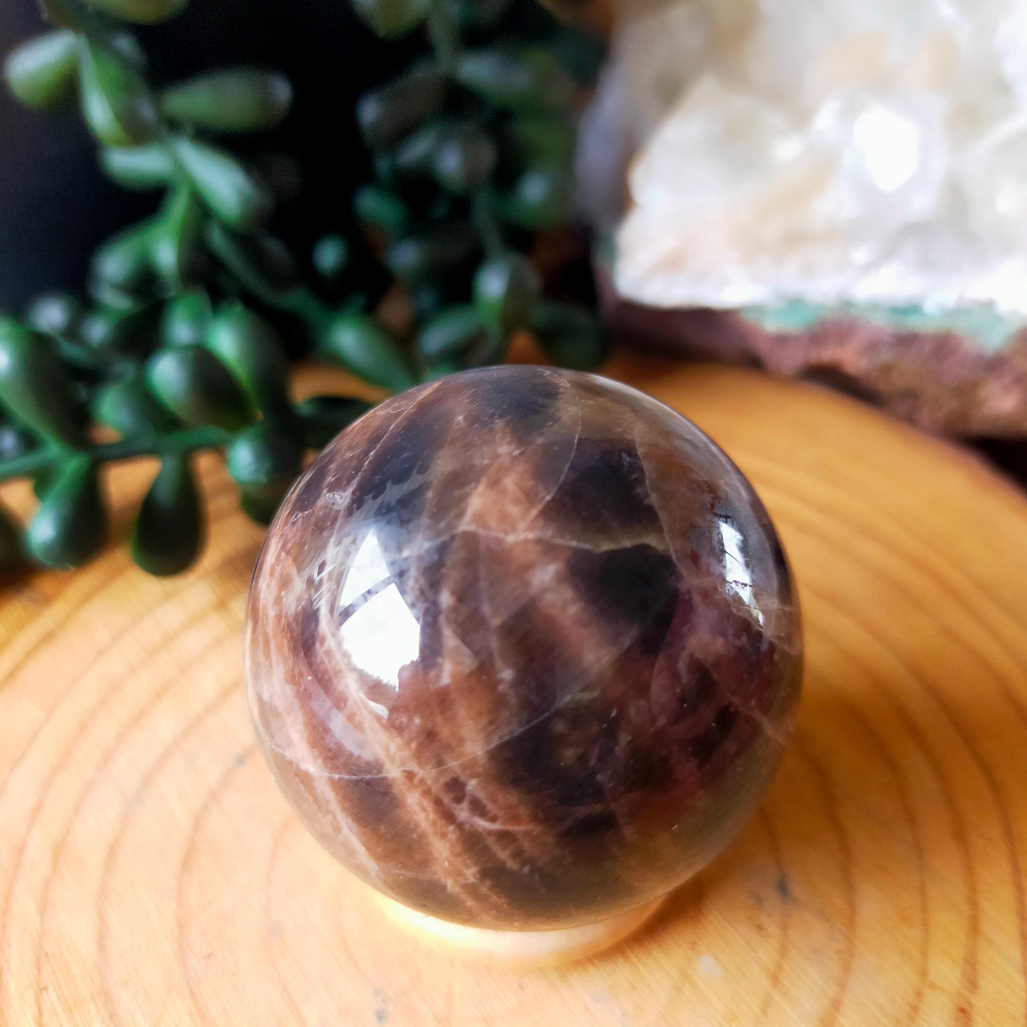 Black Moonstone/Sunstone Sphere