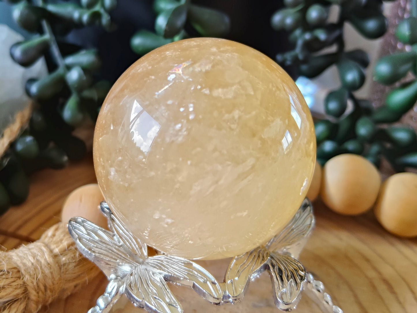 Honey Calcite Spheres