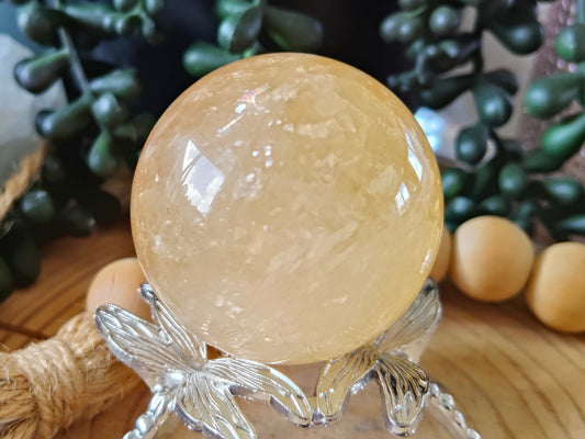 Honey Calcite Spheres