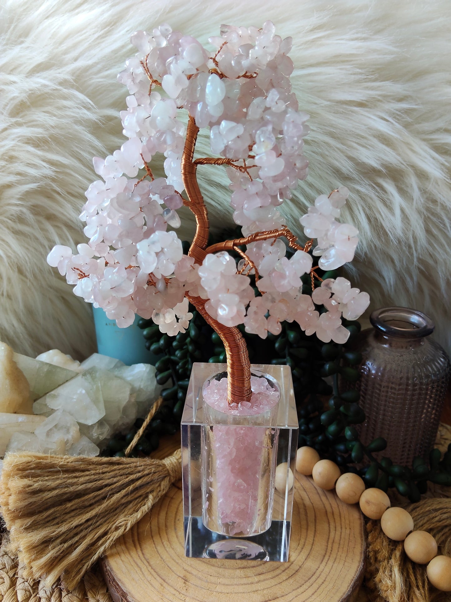 Rose Quartz Chip Tree