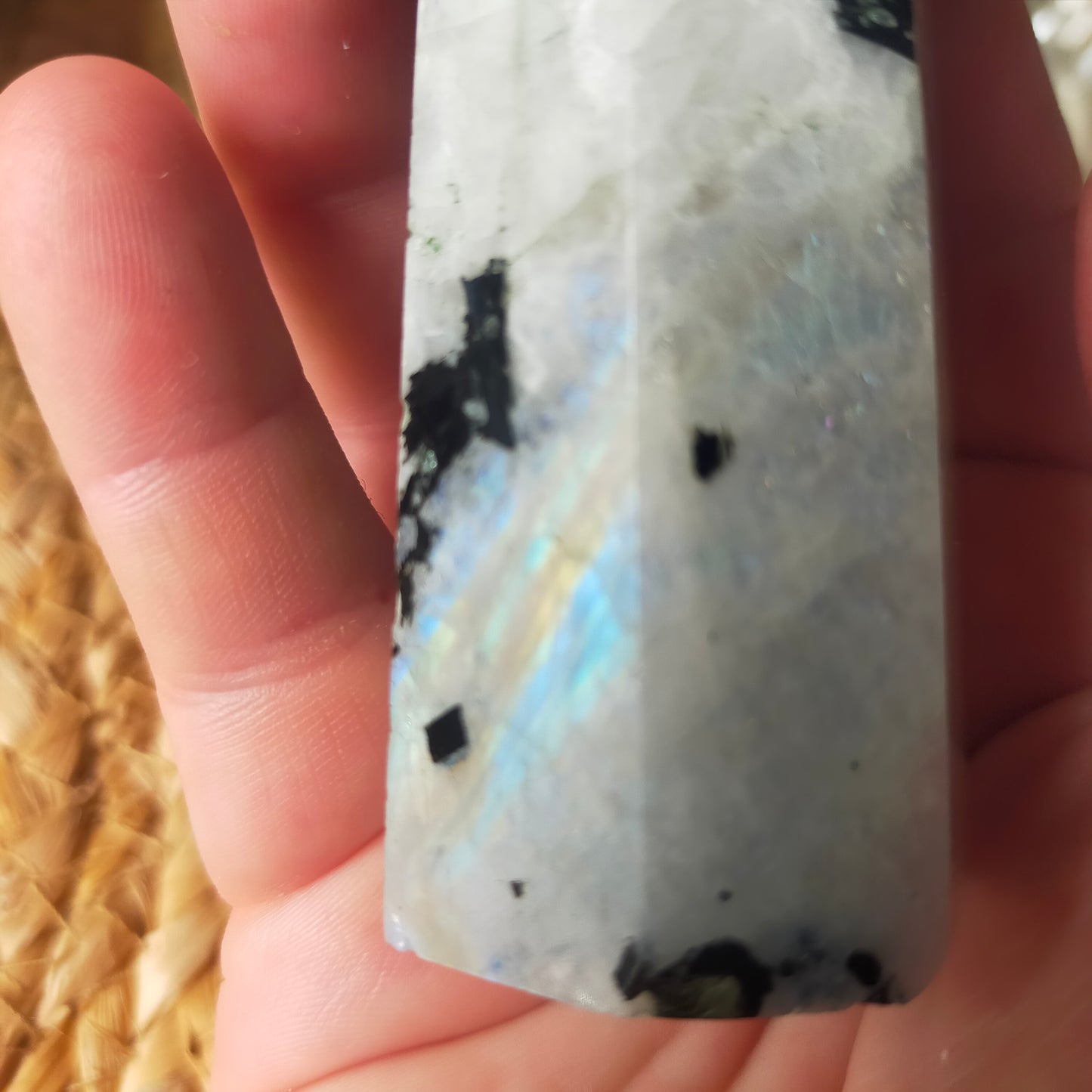 Rainbow Moonstone Point