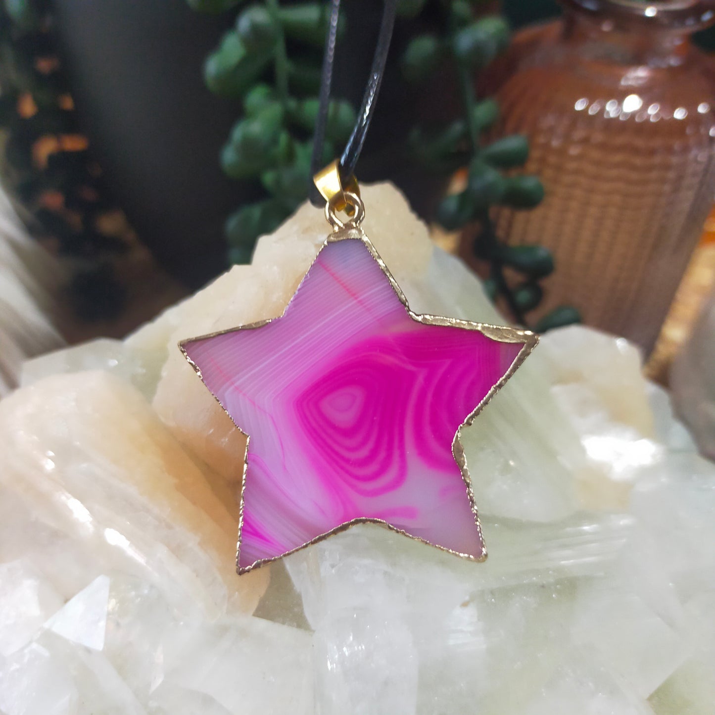 Dyed Agate Star Necklaces