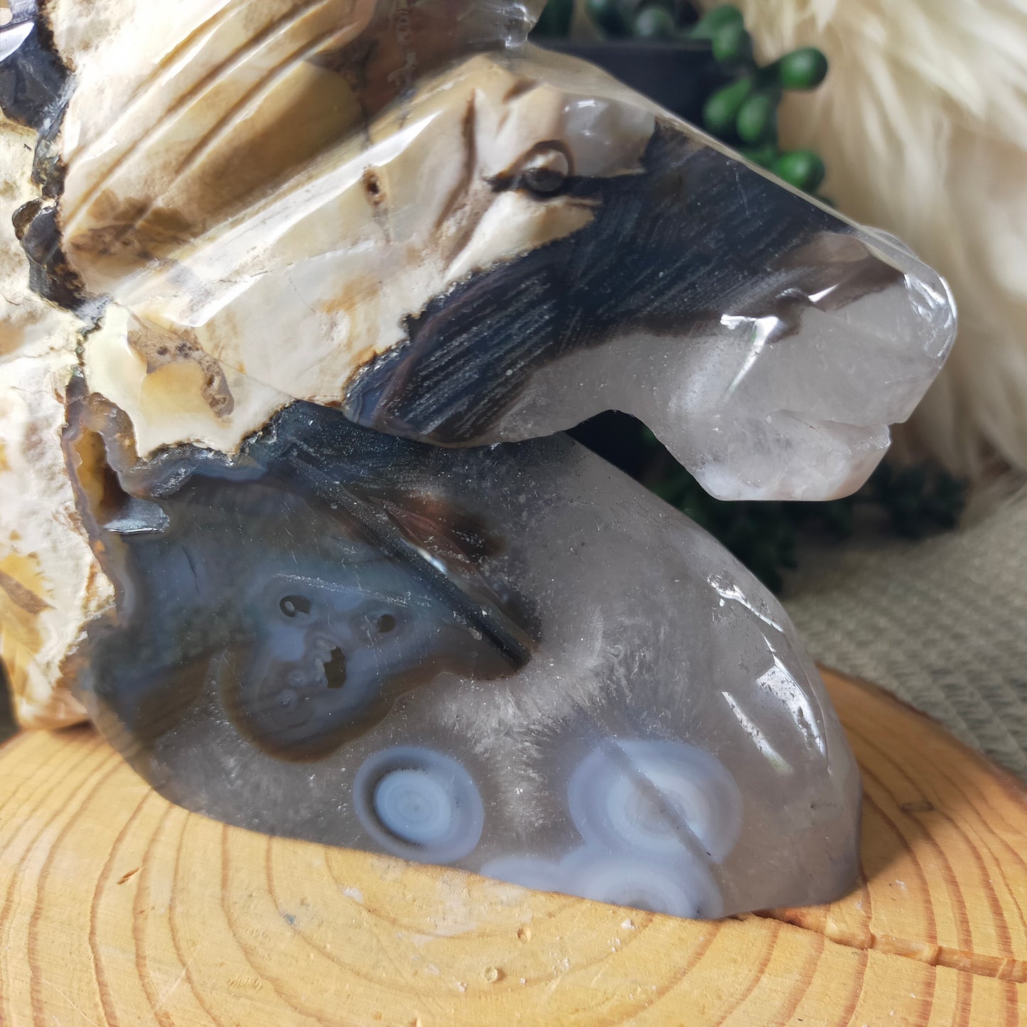 Volcano Agate Unicorn Head