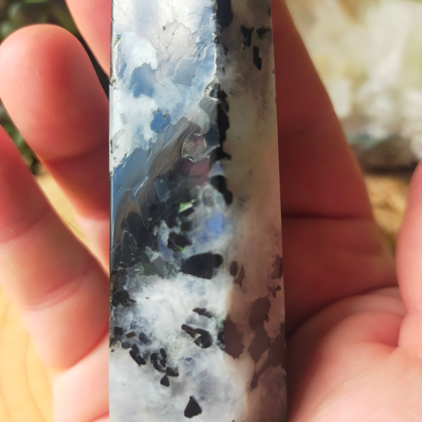 Rainbow Moonstone Point
