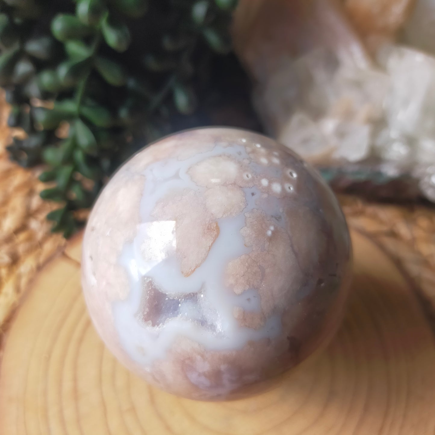 Flower Agate Sphere