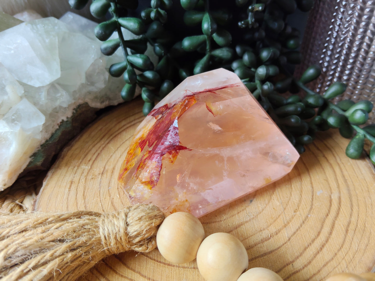 Rose/Fire and Golden Healer Quartz Freeform