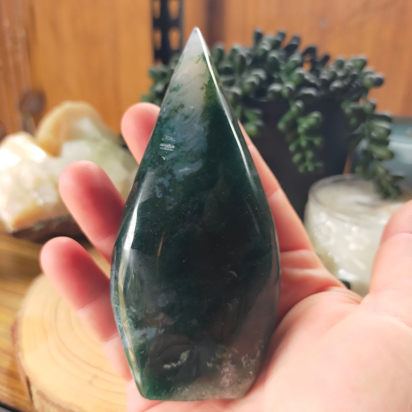 Moss Agate Teardrop
