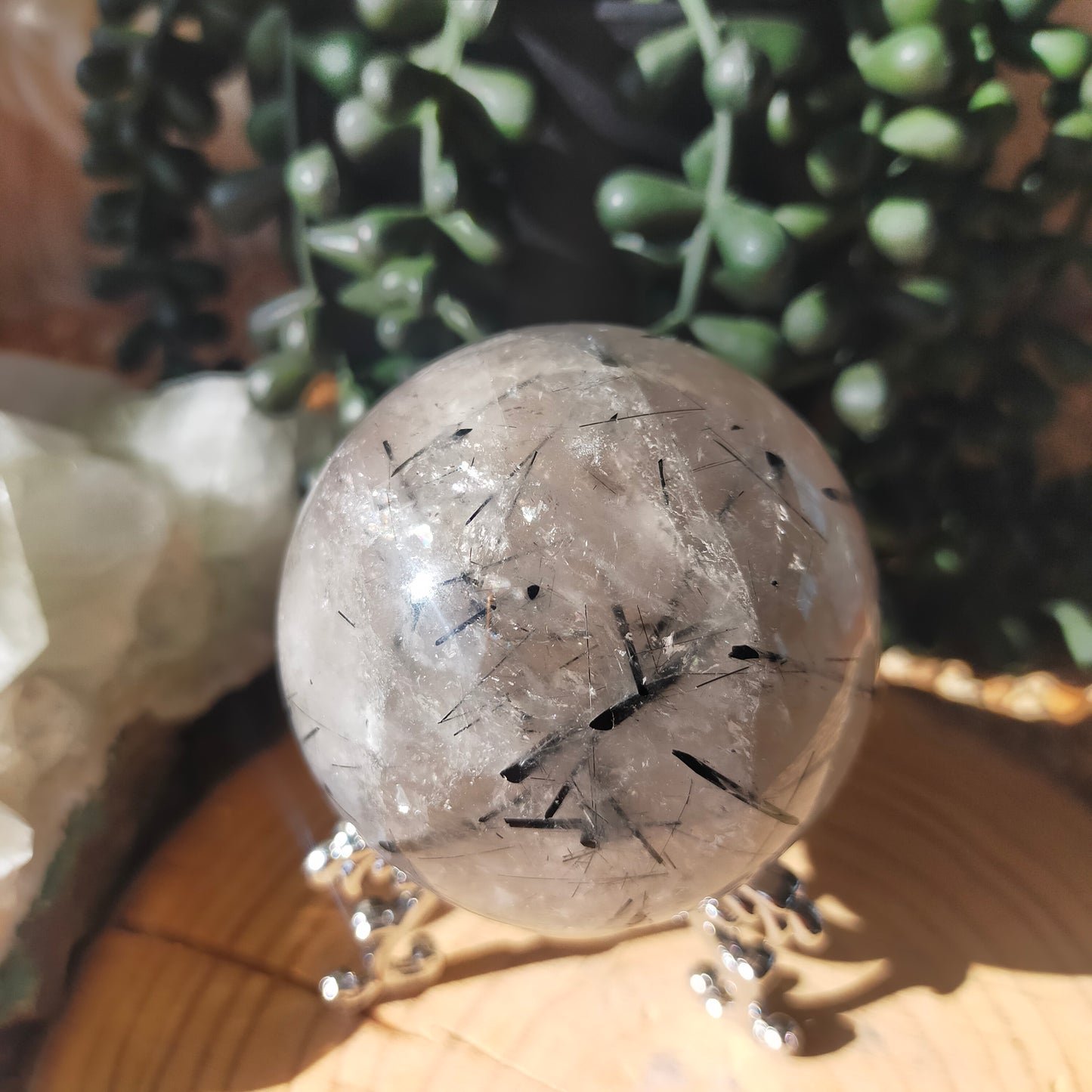 Black Tourmaline in Quartz Sphere