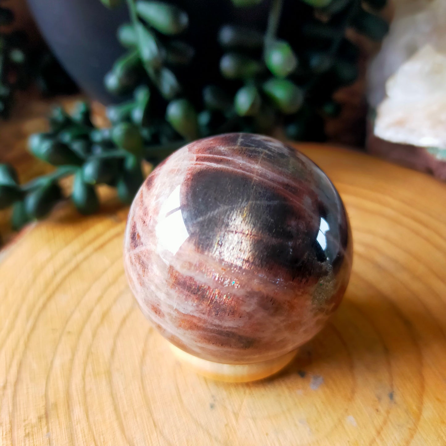 Black Moonstone/Sunstone Sphere