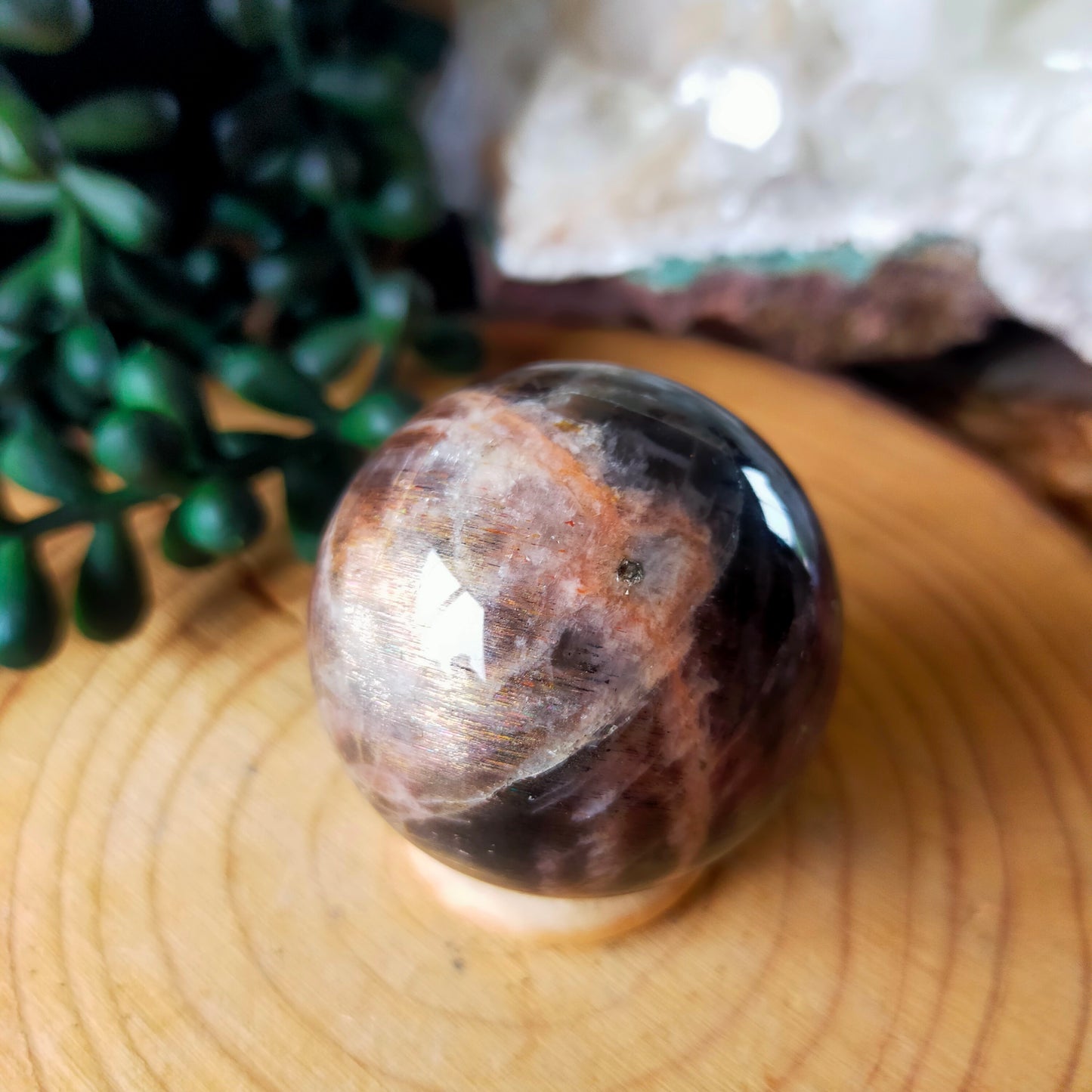 Black Moonstone/Sunstone Sphere