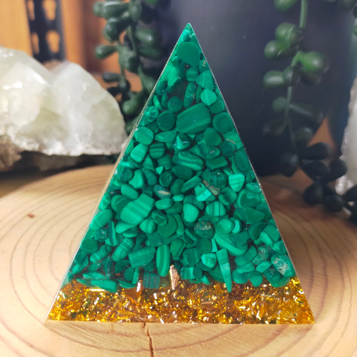 Malachite Chip Pyramid