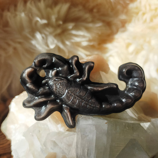 Silver Sheen Obsidian Scorpion