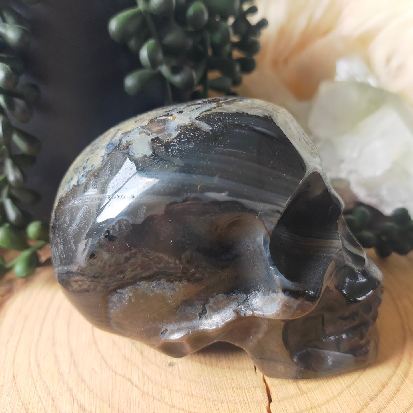 Volcano Agate Skull