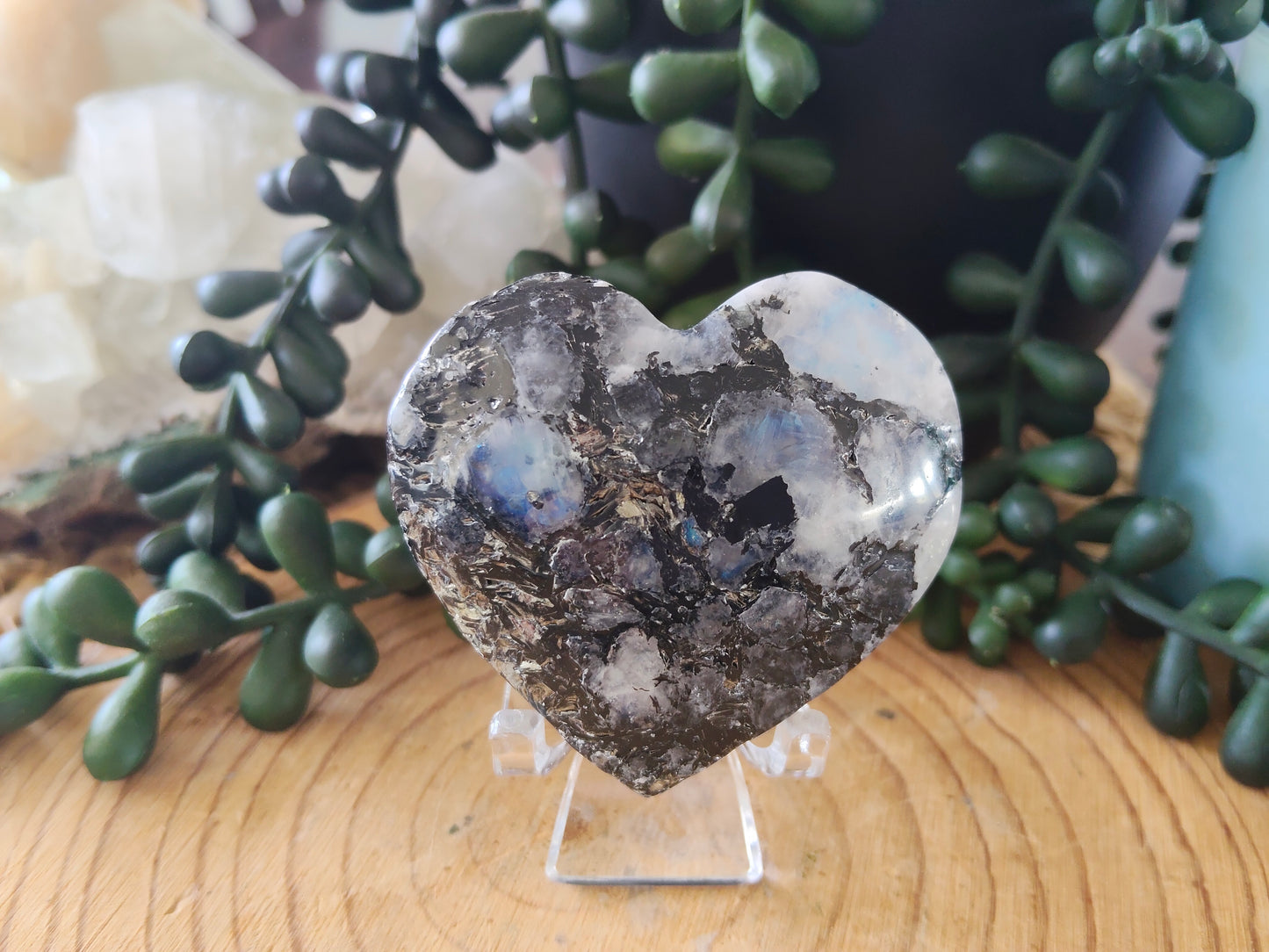Rainbow Moonstone Hearts