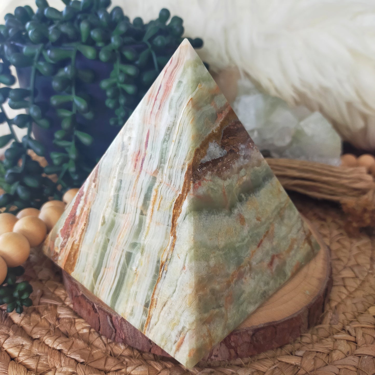 Large Banded Calcite Pyramid
