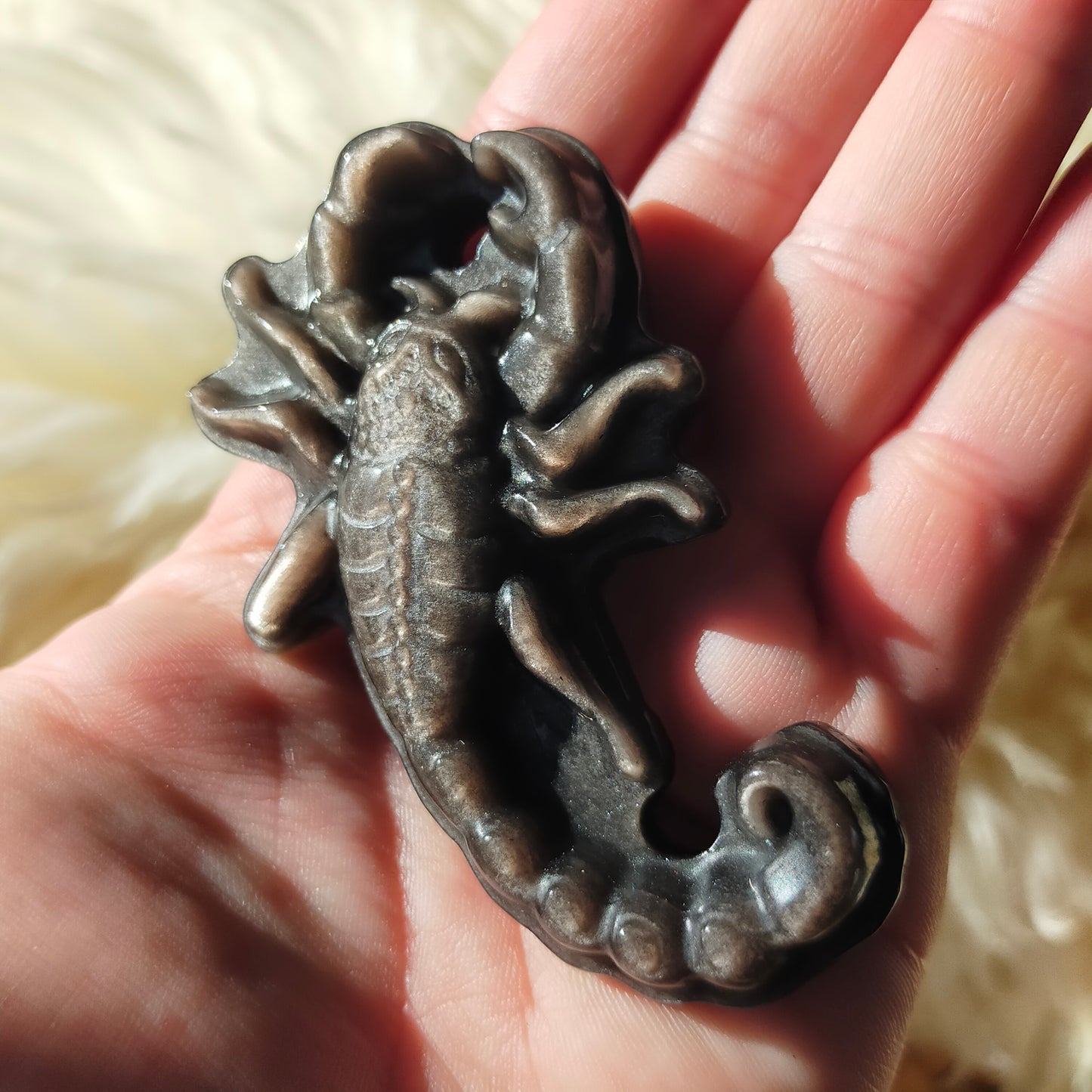 Silver Sheen Obsidian Scorpion