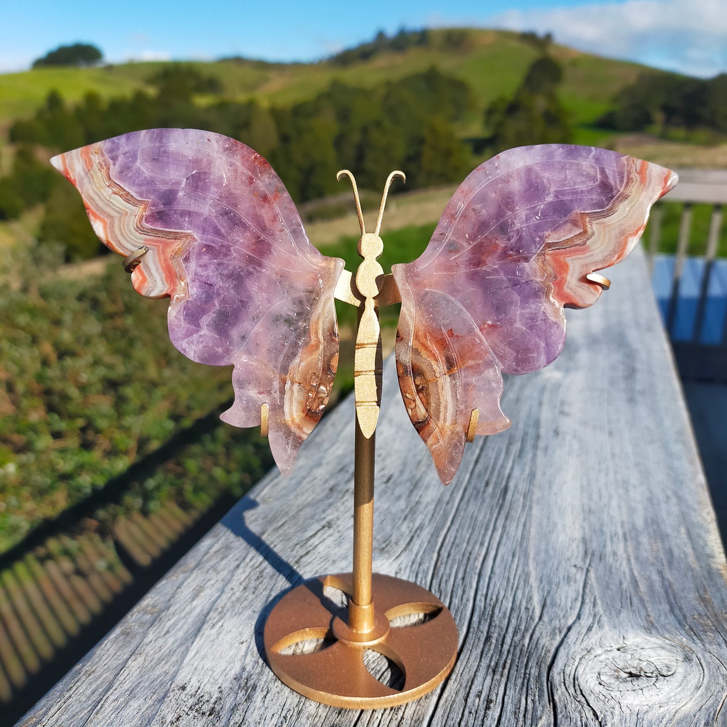 Amethyst Agate Butterfly Wings