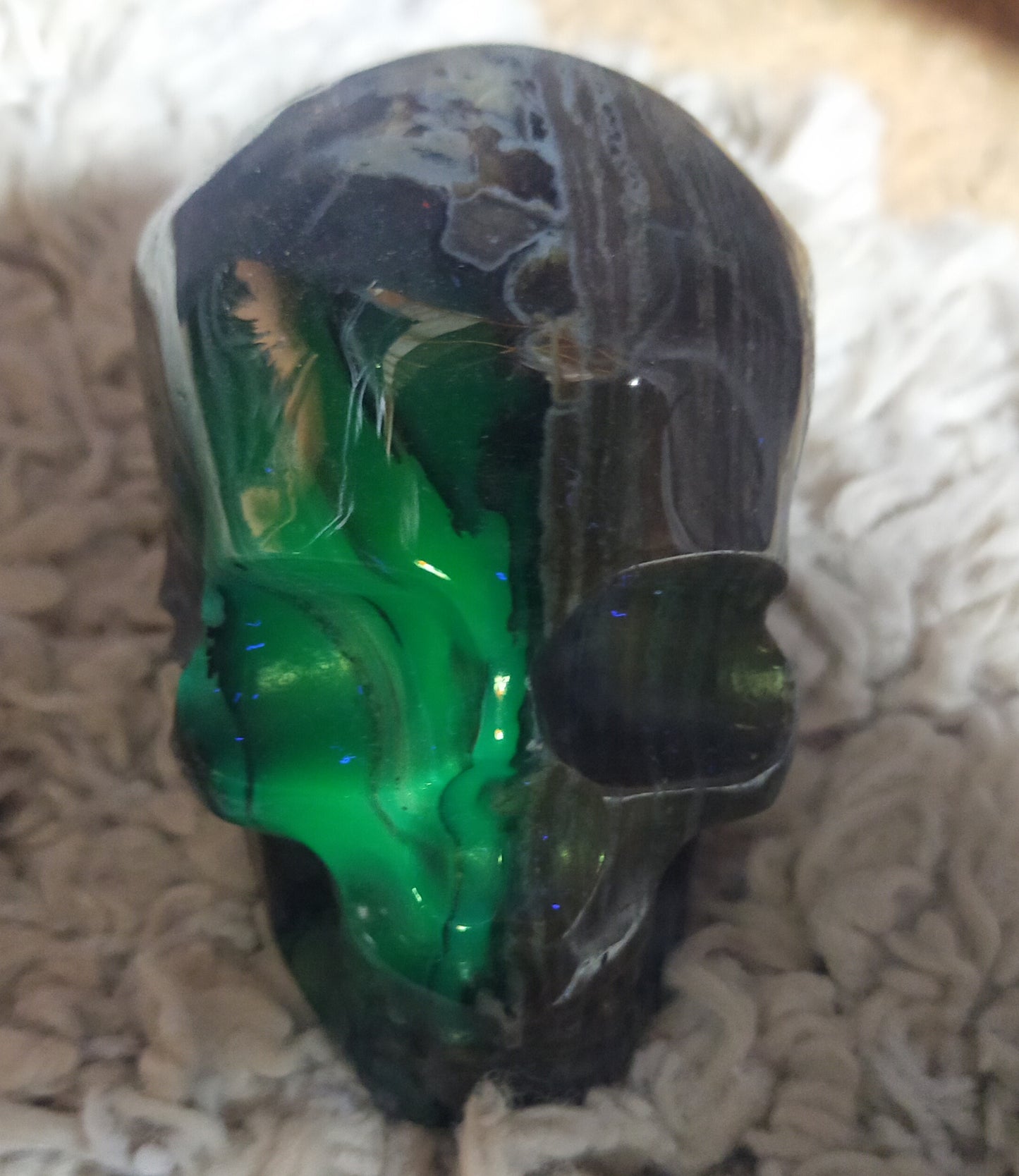 Volcano Agate Skull