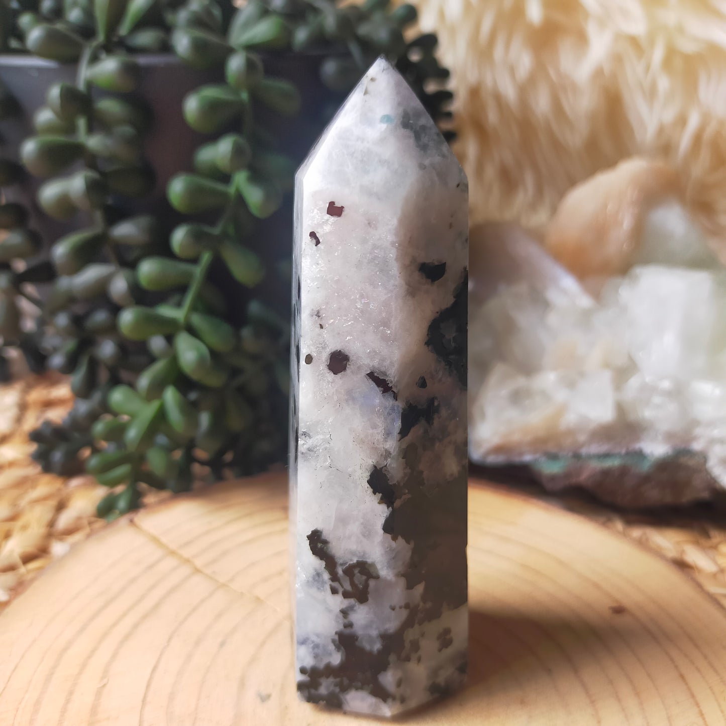 Rainbow Moonstone Point