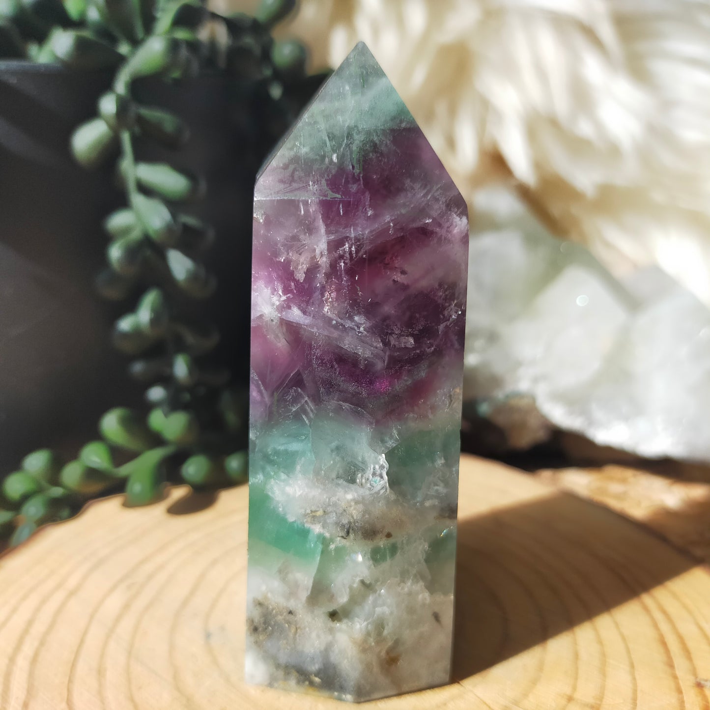 Feather Fluorite Point