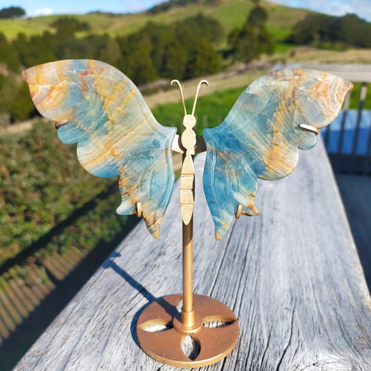 Blue Aquatine Calcite Butterfly Wings