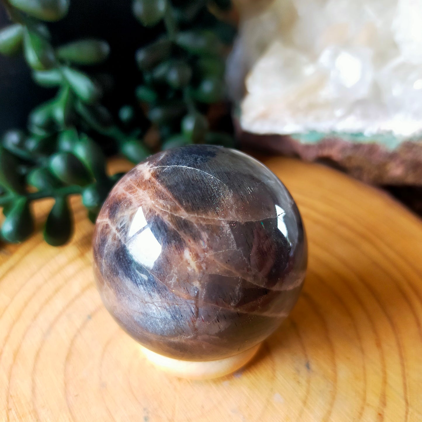 Black Moonstone/Sunstone Sphere