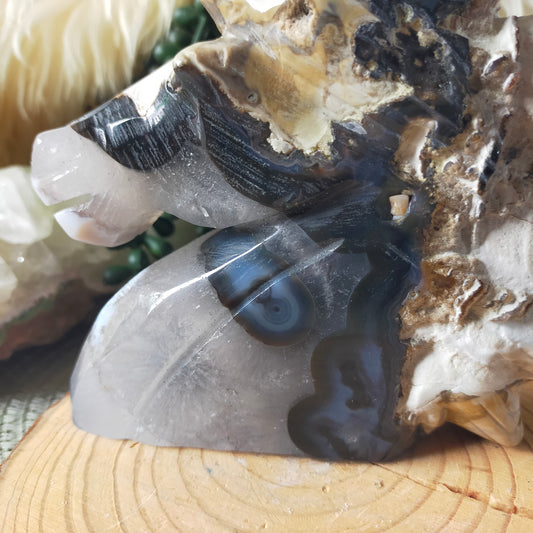 Volcano Agate Unicorn Head