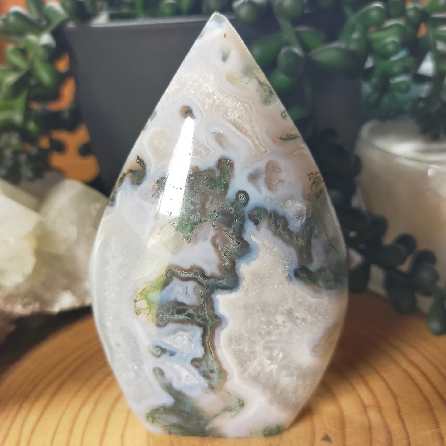 Moss Agate Teardrop
