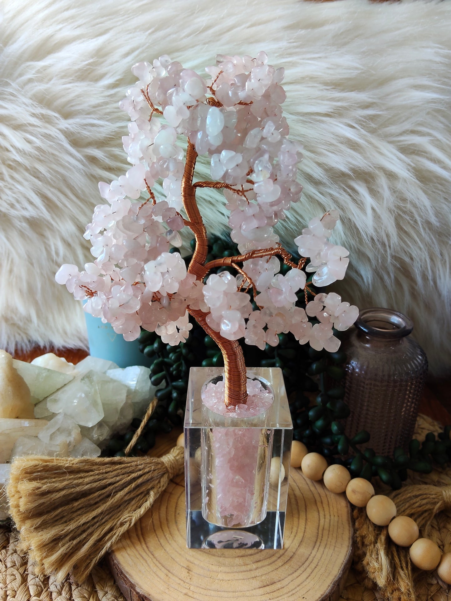 Rose Quartz Chip Tree
