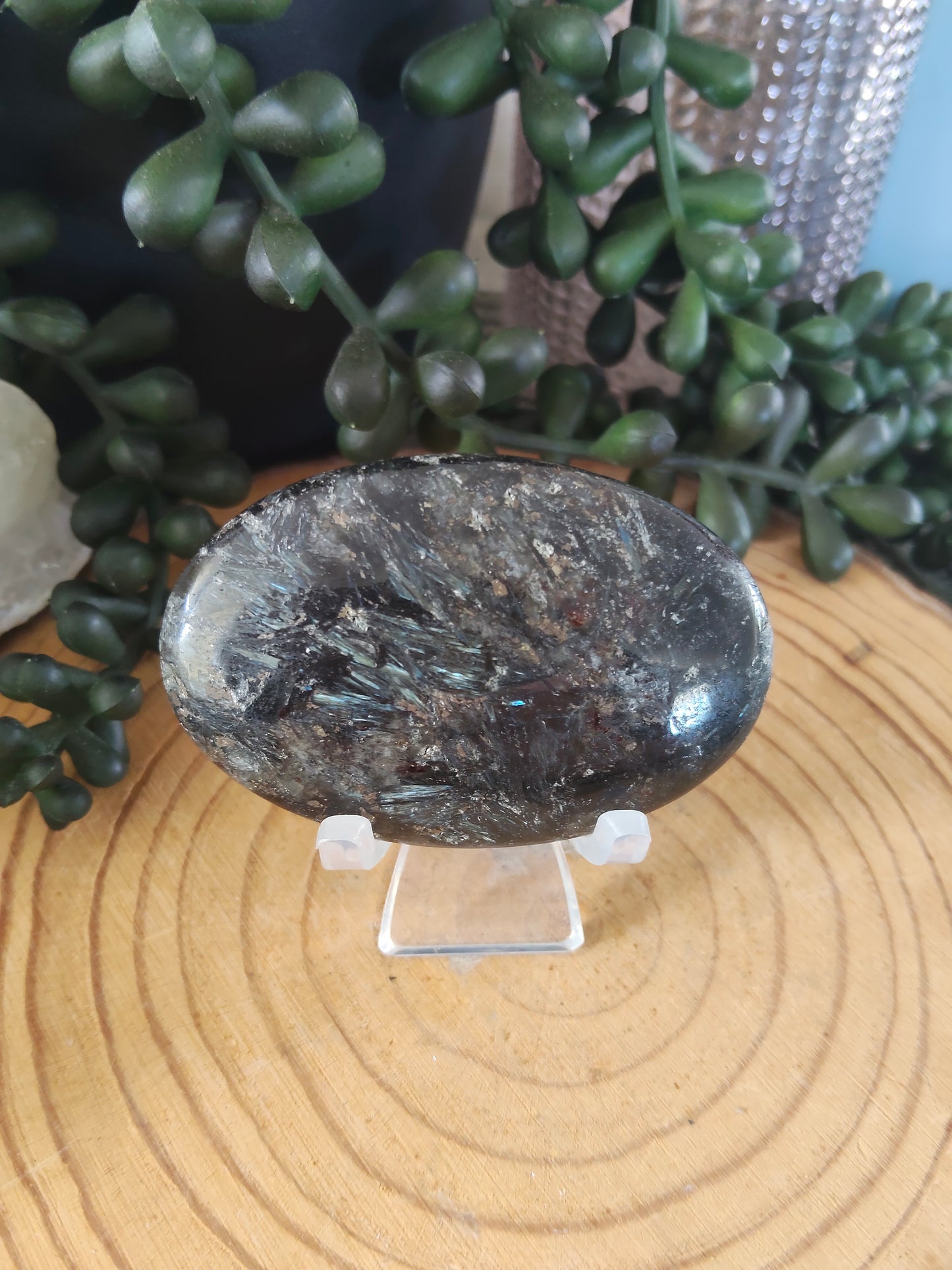 Arfvedsonite and Garnet Palmstones