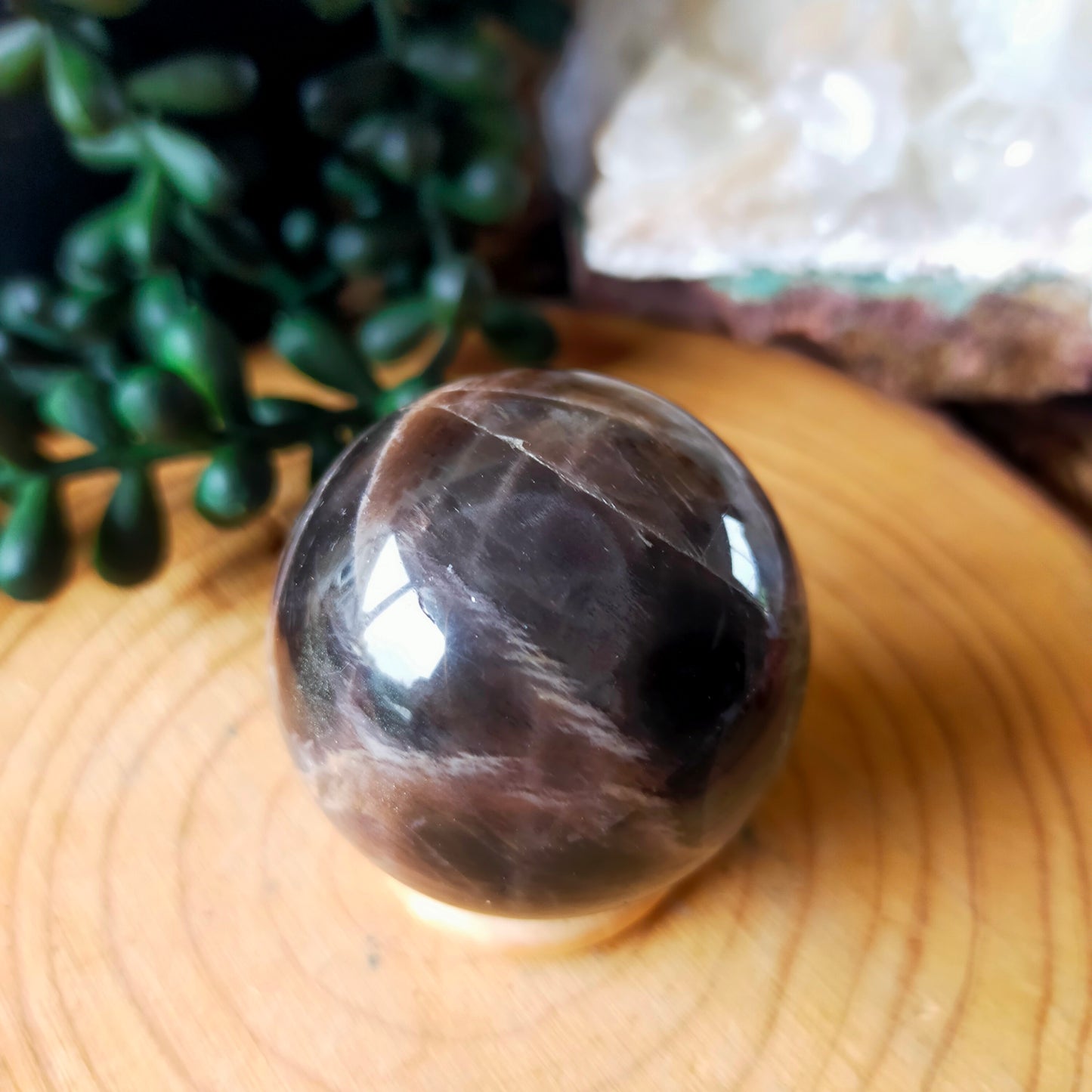 Black Moonstone/Sunstone Sphere
