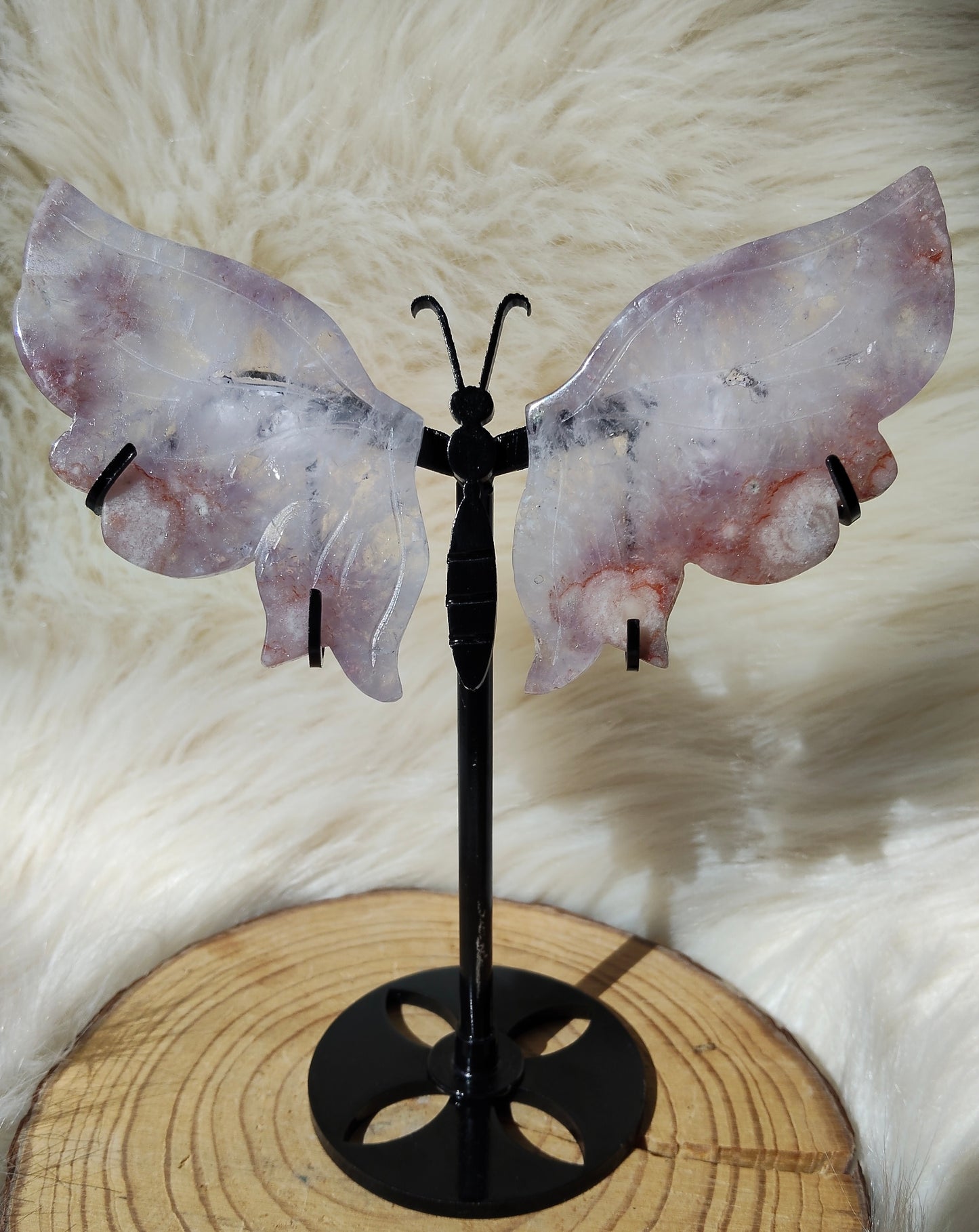 Gorgeous Amethyst/Flower Agate Butterflies