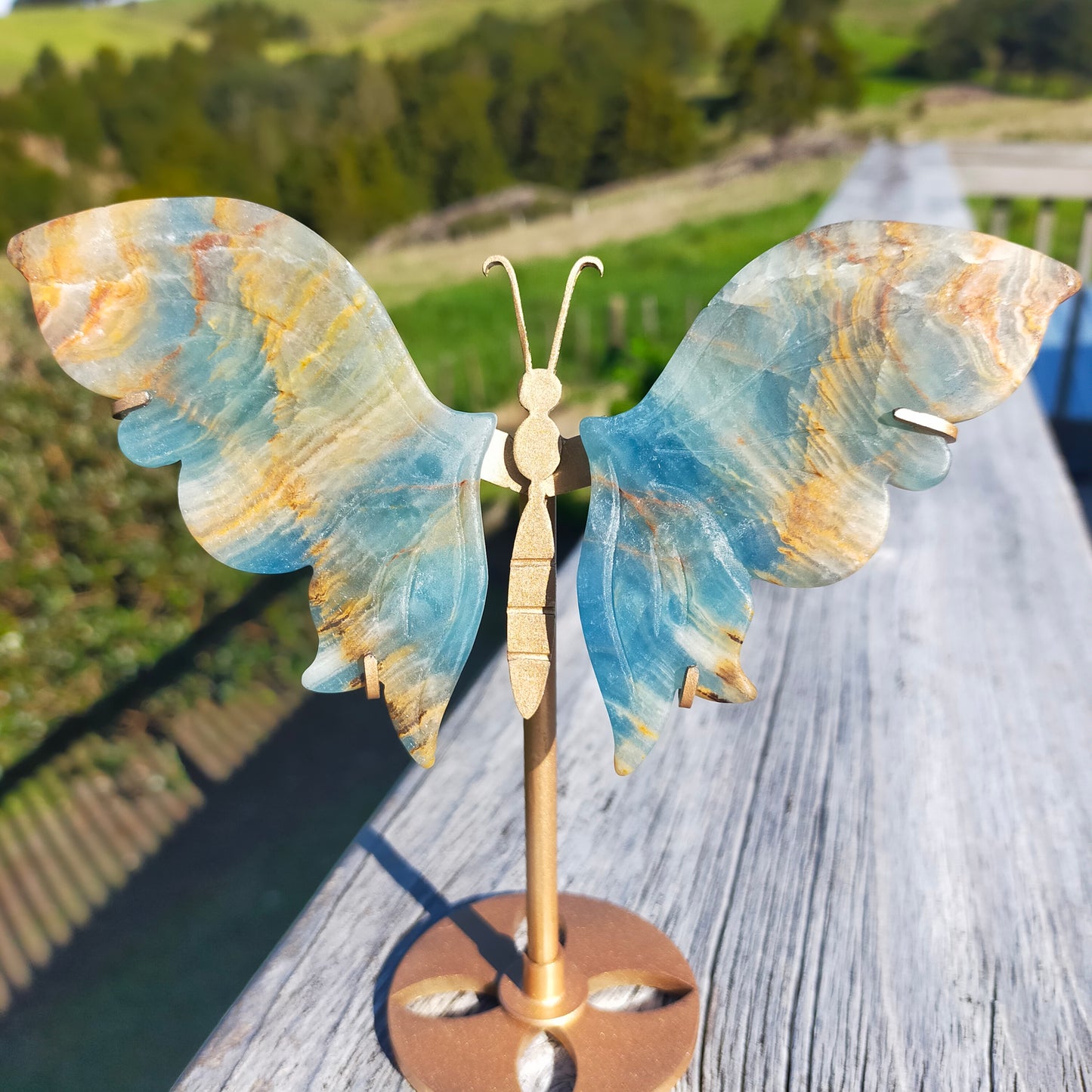 Blue Aquatine Calcite Butterfly Wings