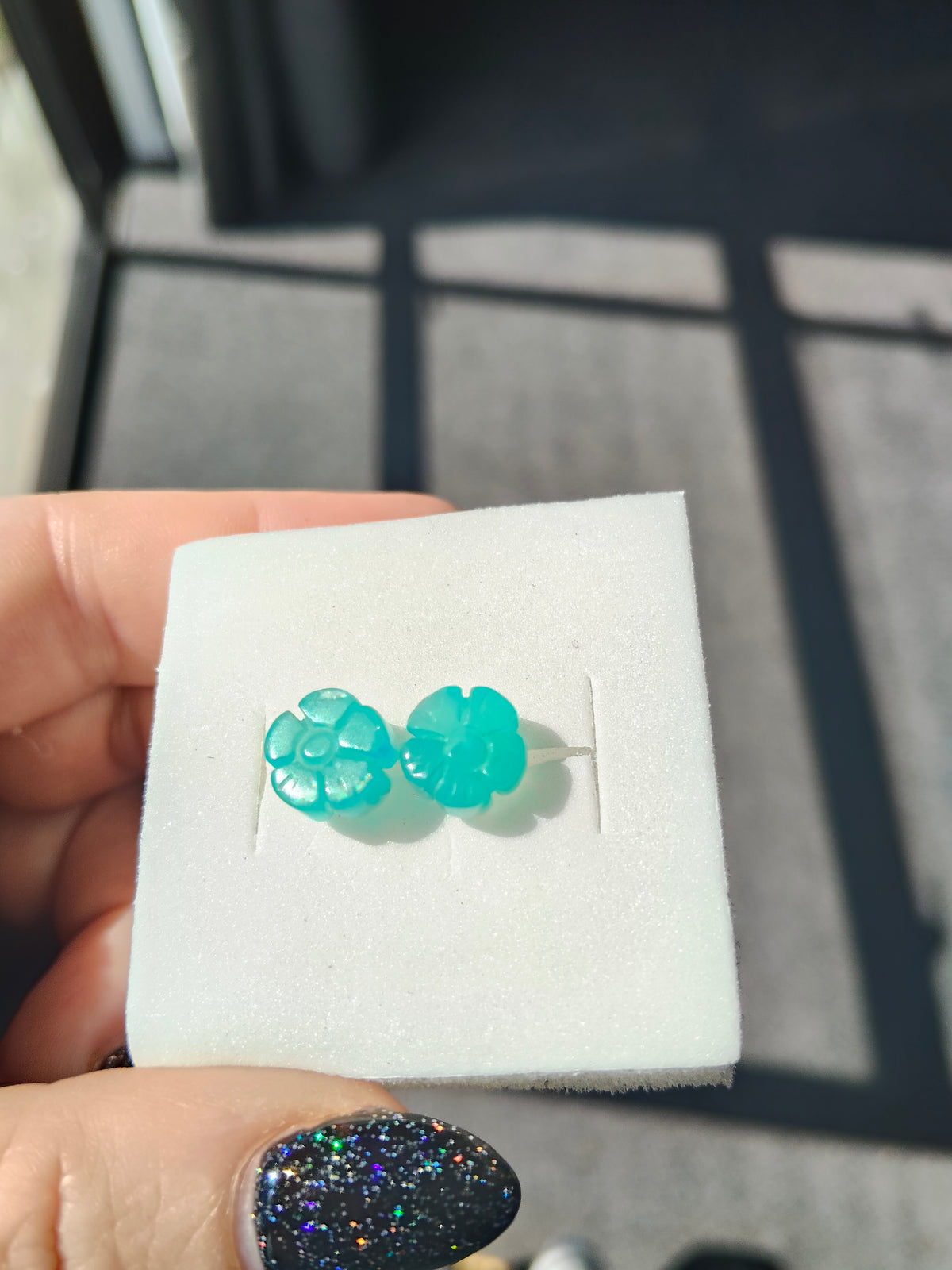 Amazonite Flower Studs