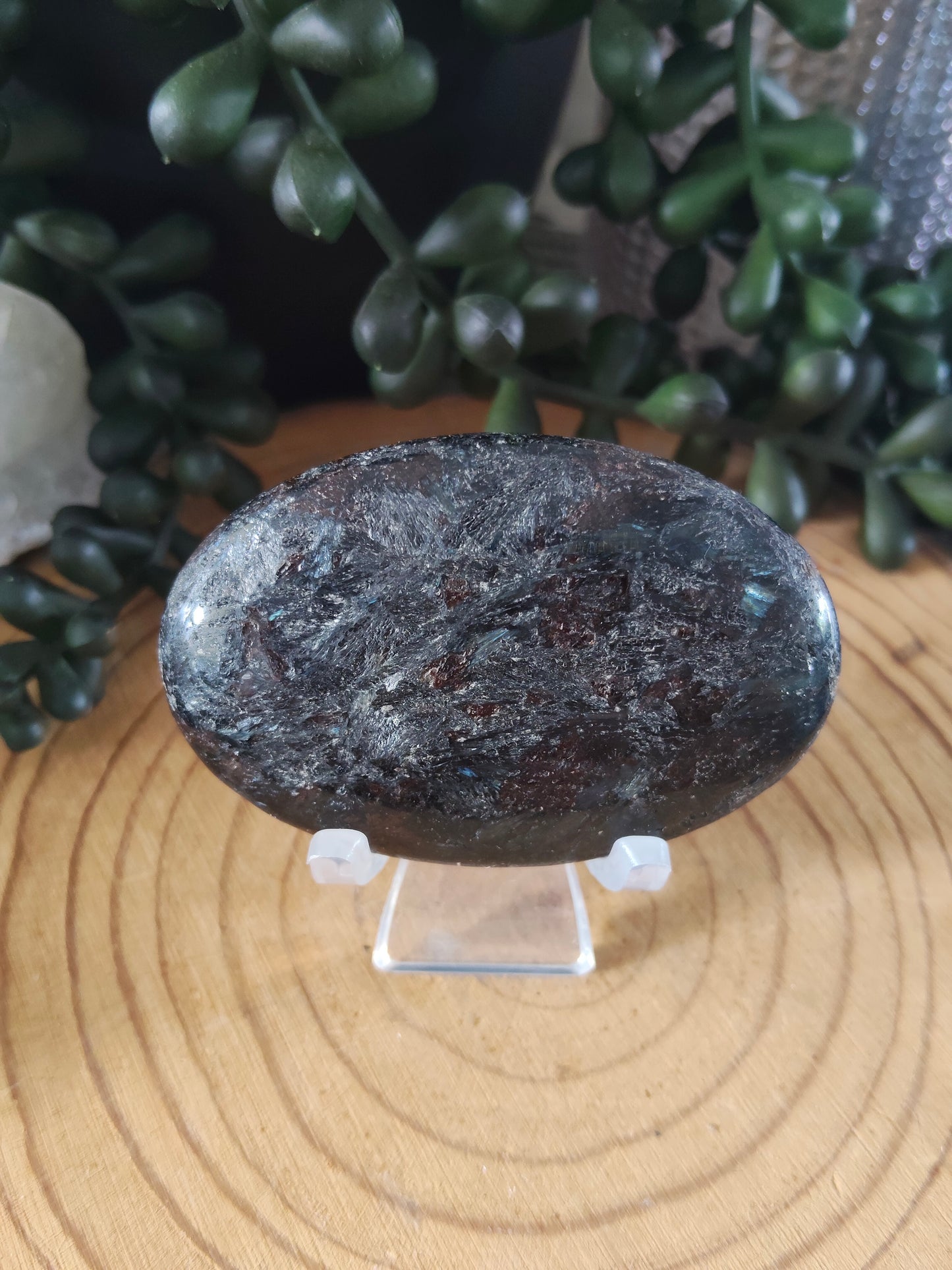 Arfvedsonite and Garnet Palmstones