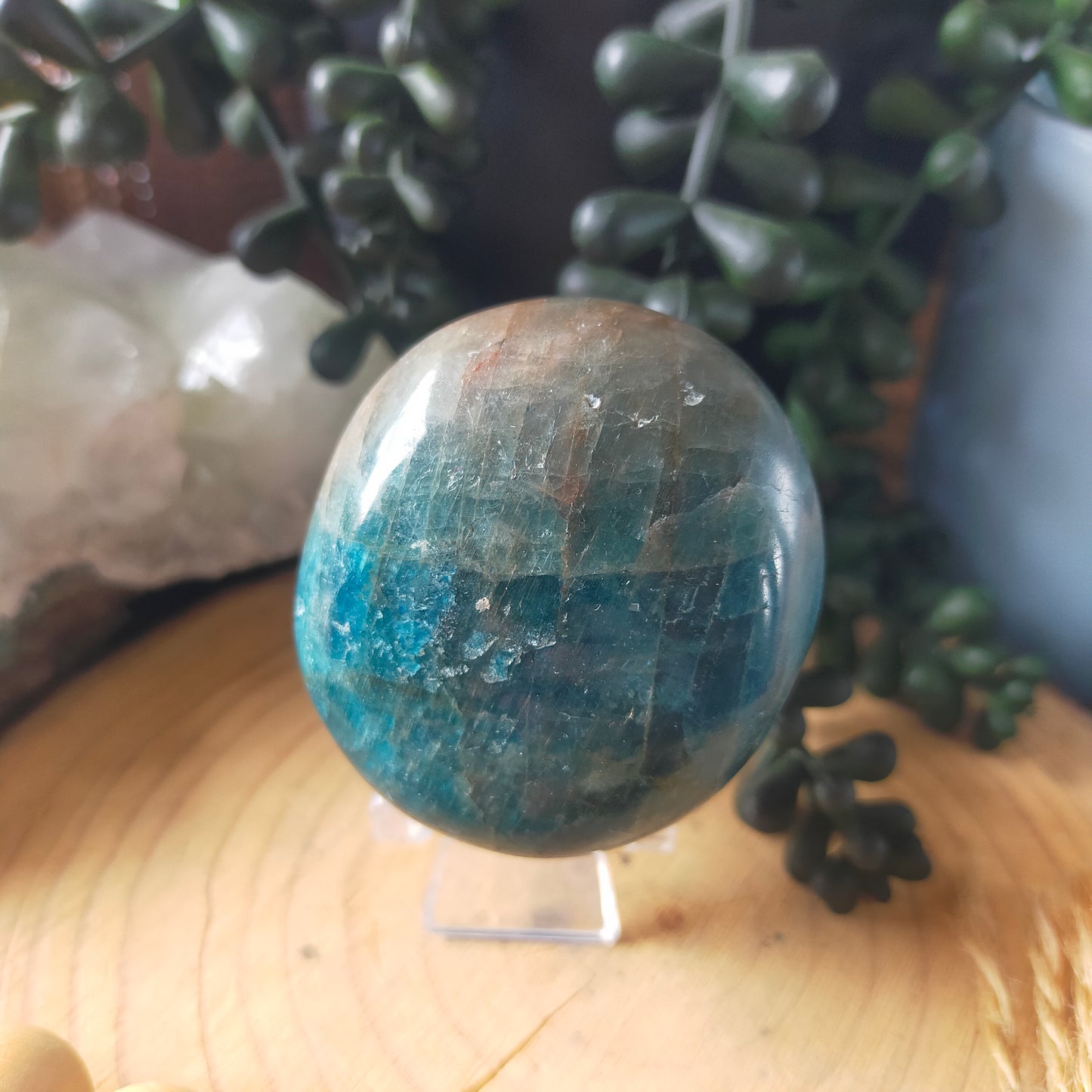 Blue Apatite Palmstone