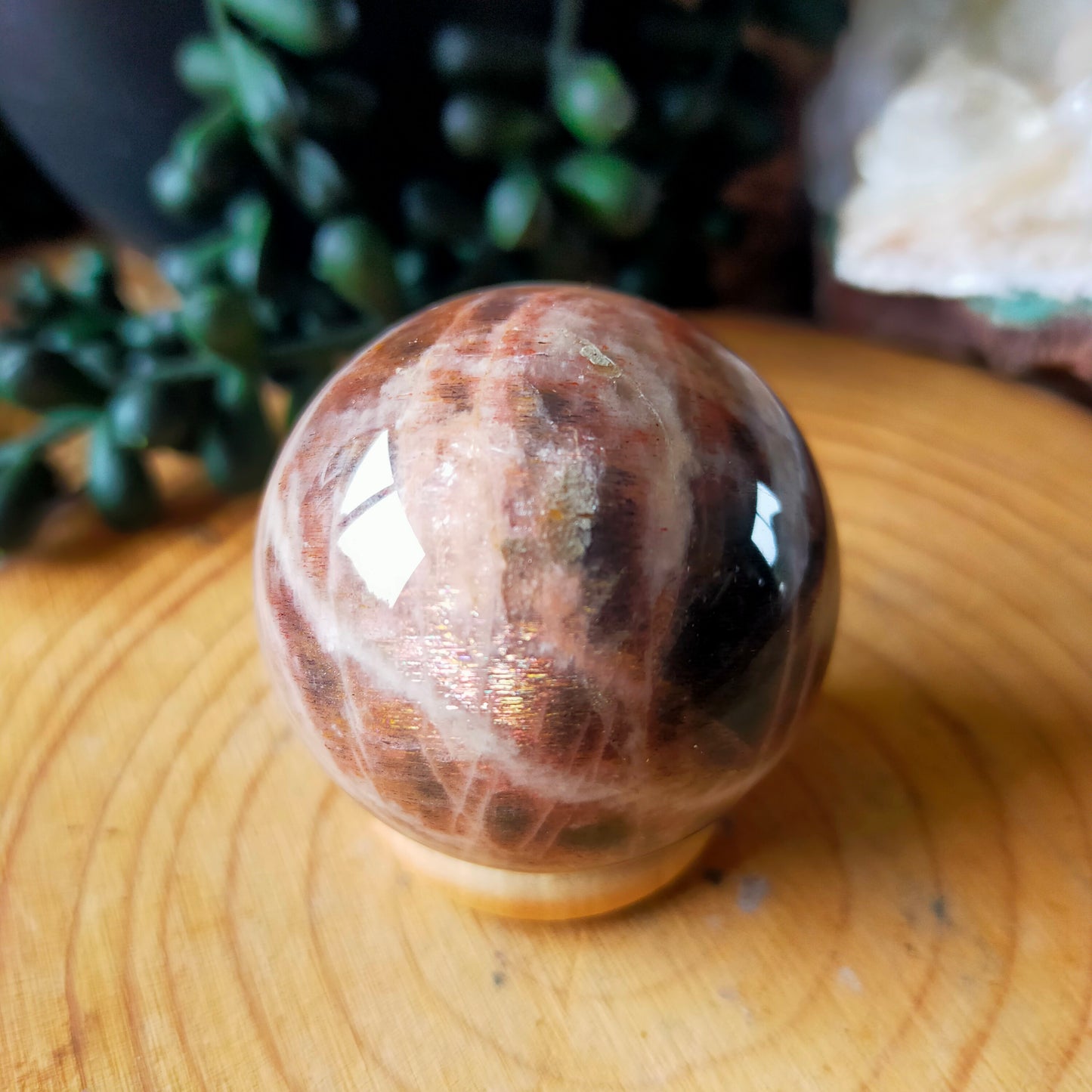 Black Moonstone/Sunstone Sphere