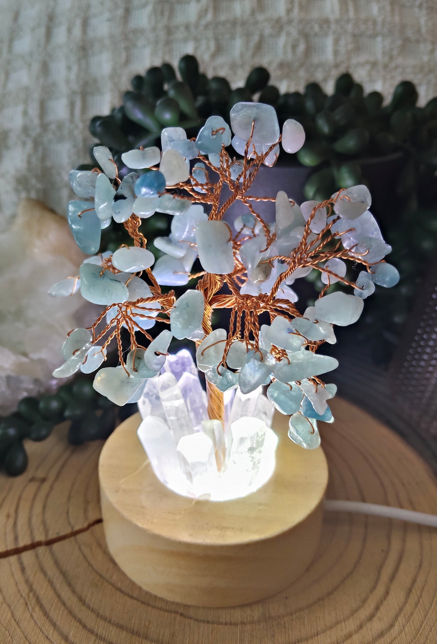 Aquamarine Chip Tree Lamp