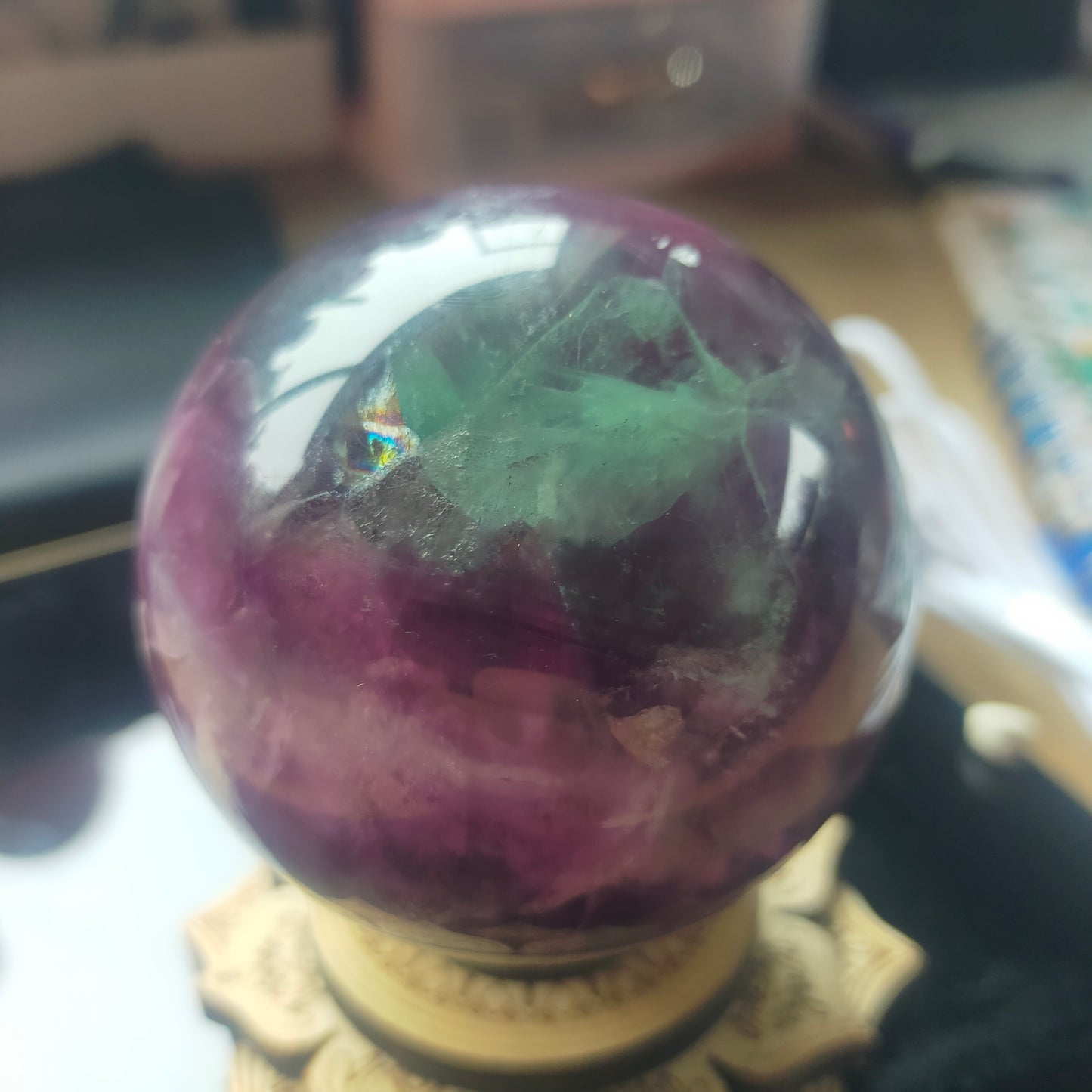 Feather Fluorite Sphere