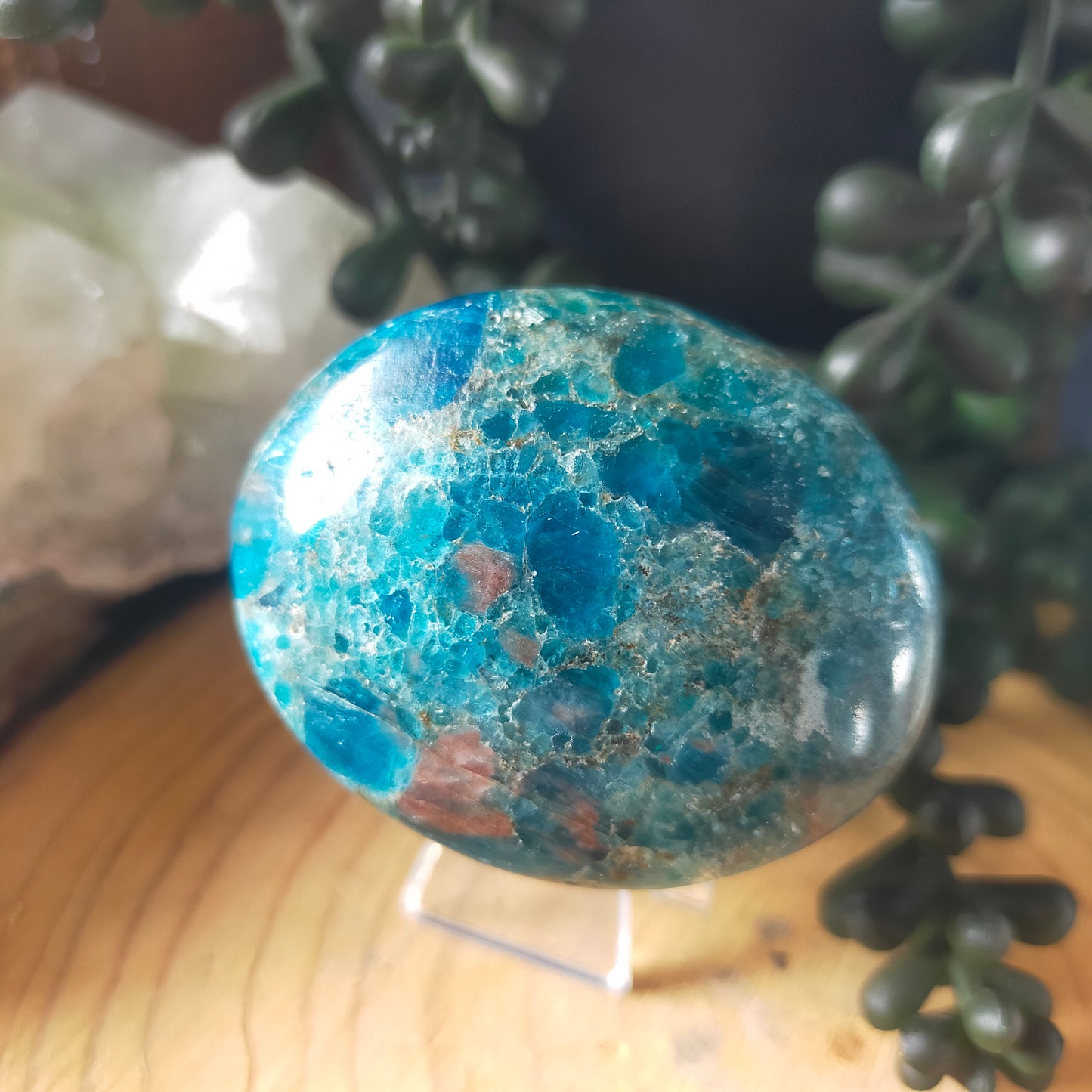 Blue Apatite Palmstone