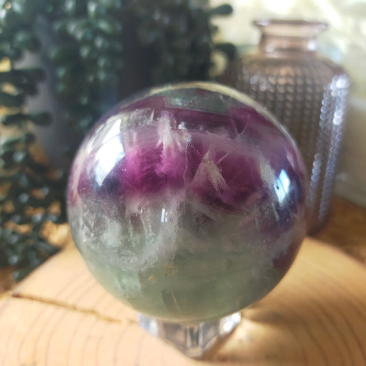 Feather Fluorite Sphere