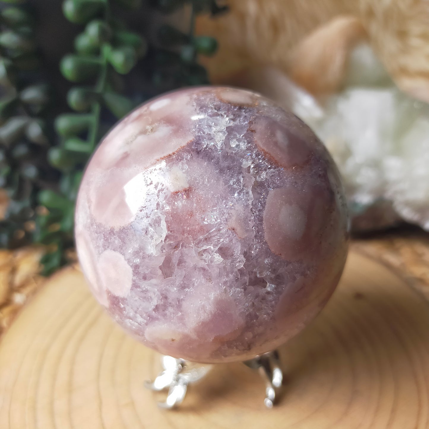 Amethyst/Flower Agate Sphere