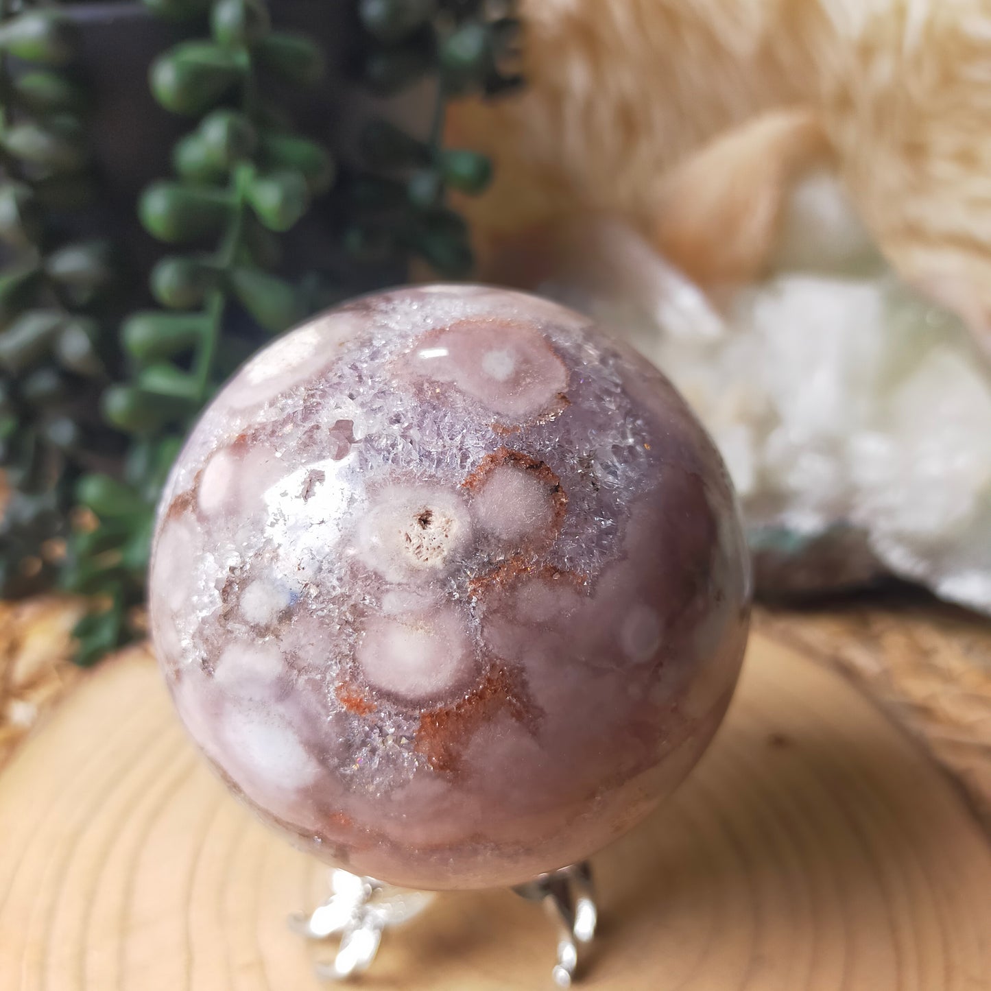 Amethyst/Flower Agate Sphere