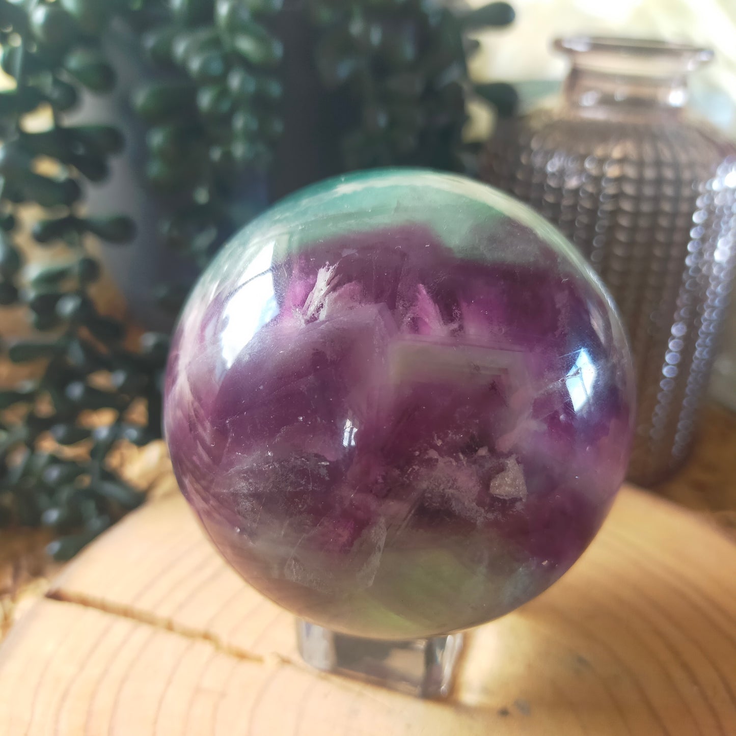 Feather Fluorite Sphere